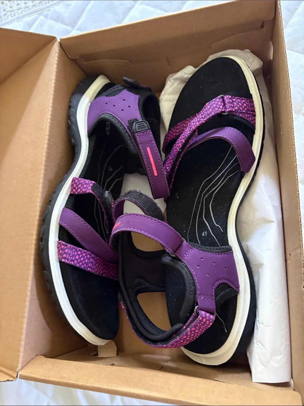 ECCO Women's Offroad Roam Nubuck Outdoor Sandals Purple size EU 41/10-10.5 NIB